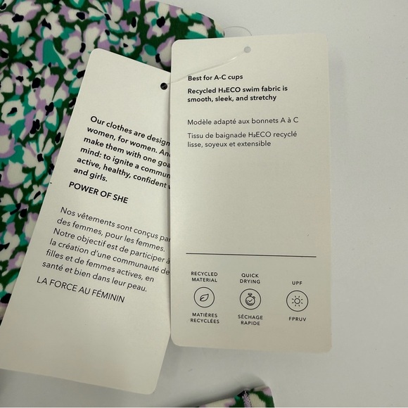 Athleta Bikini Set Triangle A-C Top Clean Full Bottom Camo Flora Gables XL - Picture 11 of 15